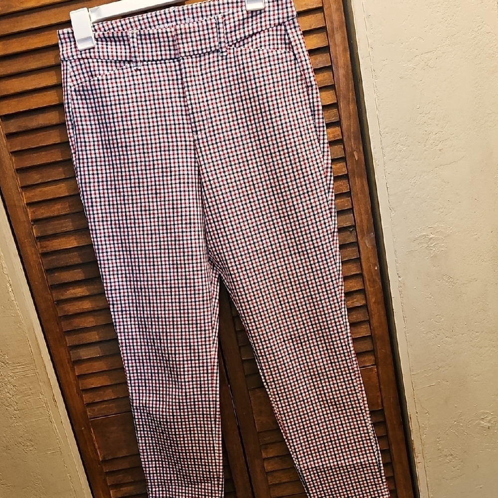 Old Navy Red and White Plaid Pants